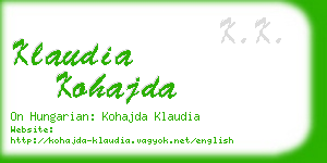 klaudia kohajda business card